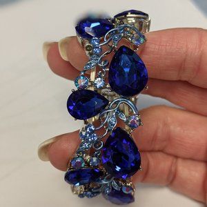 Bling Blue Rhinestone Stretch Bracelet